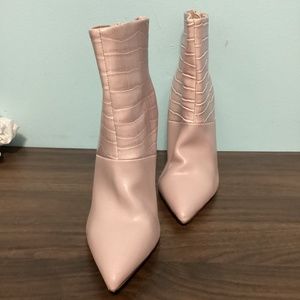 Pink textured booties